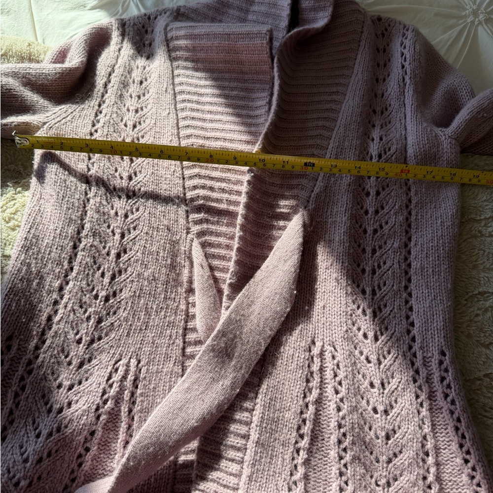 A. Giannetti Angora Blend Tie Front Cardigan Sweater Pink M/M - Picture 7 of 10